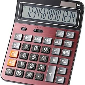 Financial Professional Standard Calculators,Large Calculator,Office/Business/Scientific Desktop Calculator with 14-Digit Large Display, Solar and AAA Battery Dual Power…